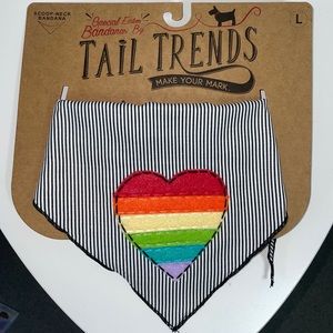 Tail Trends Rainbow Heart Dog Bandana w/Stripes